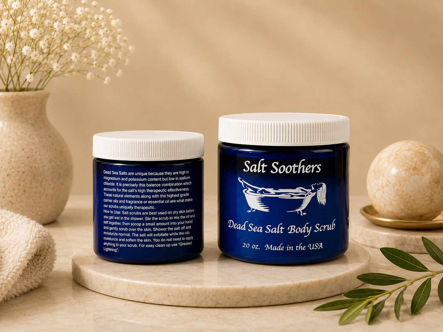 Lemongrass Essential Oil Dead Sea Salt Scrub - Image 2
