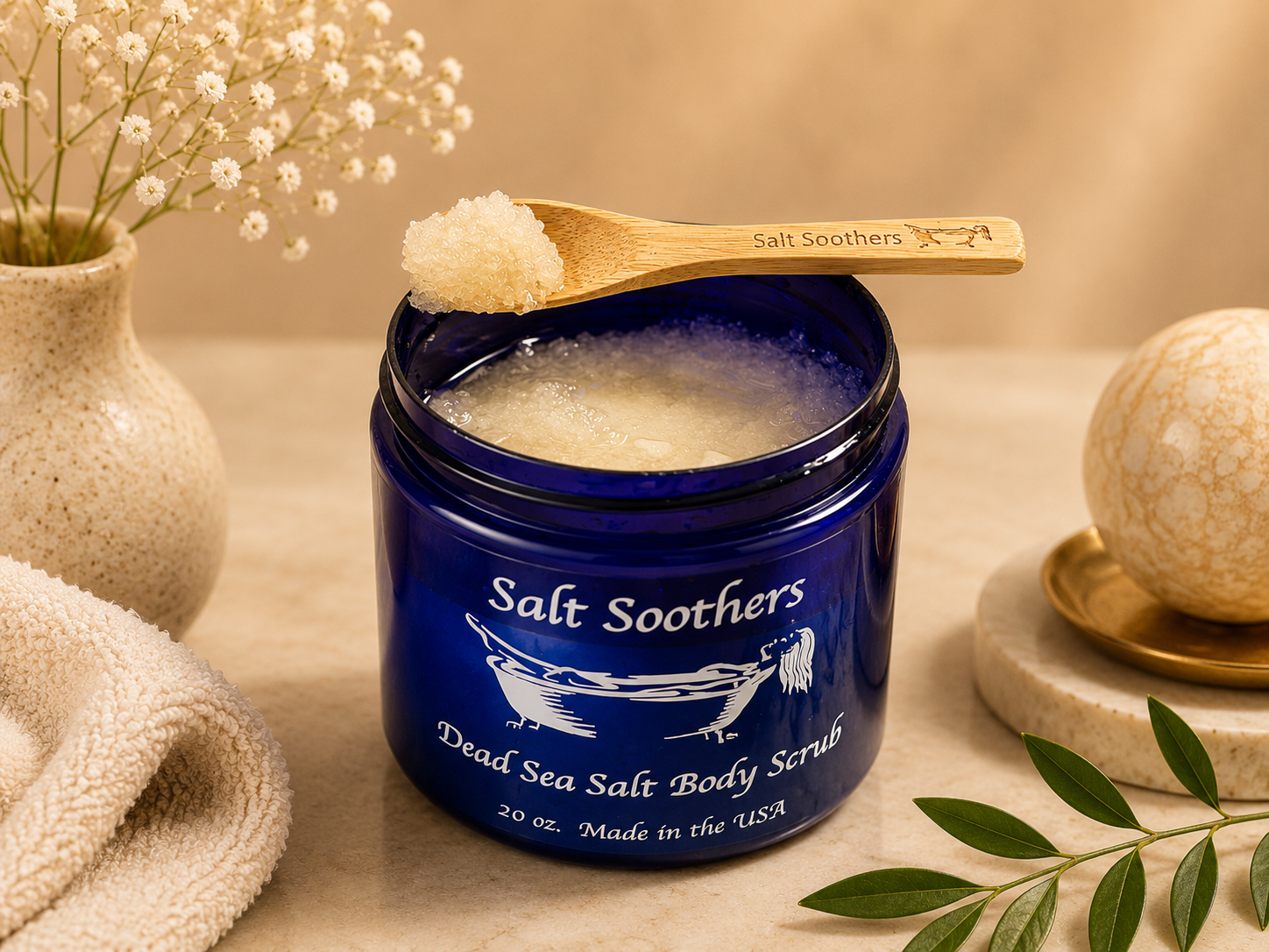 Lemongrass Essential Oil Dead Sea Salt Scrub - Image 3