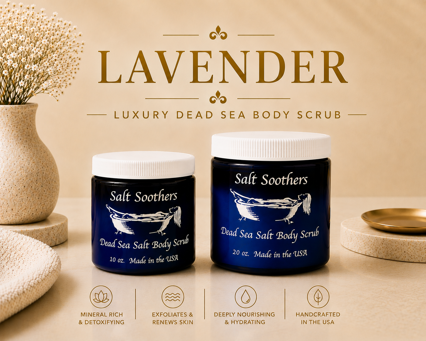 Lavender Essential Oil Dead Sea Salt Scrub