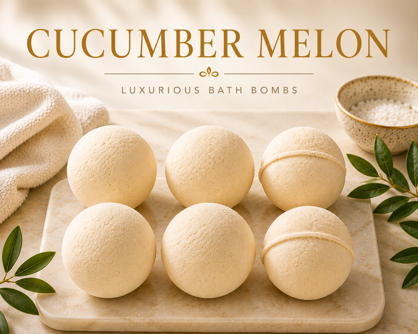 Cucumber Melon Bath Bombs (6 Bombs)