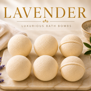 Lavender Essential Oil Bath Bombs (6 Bombs)