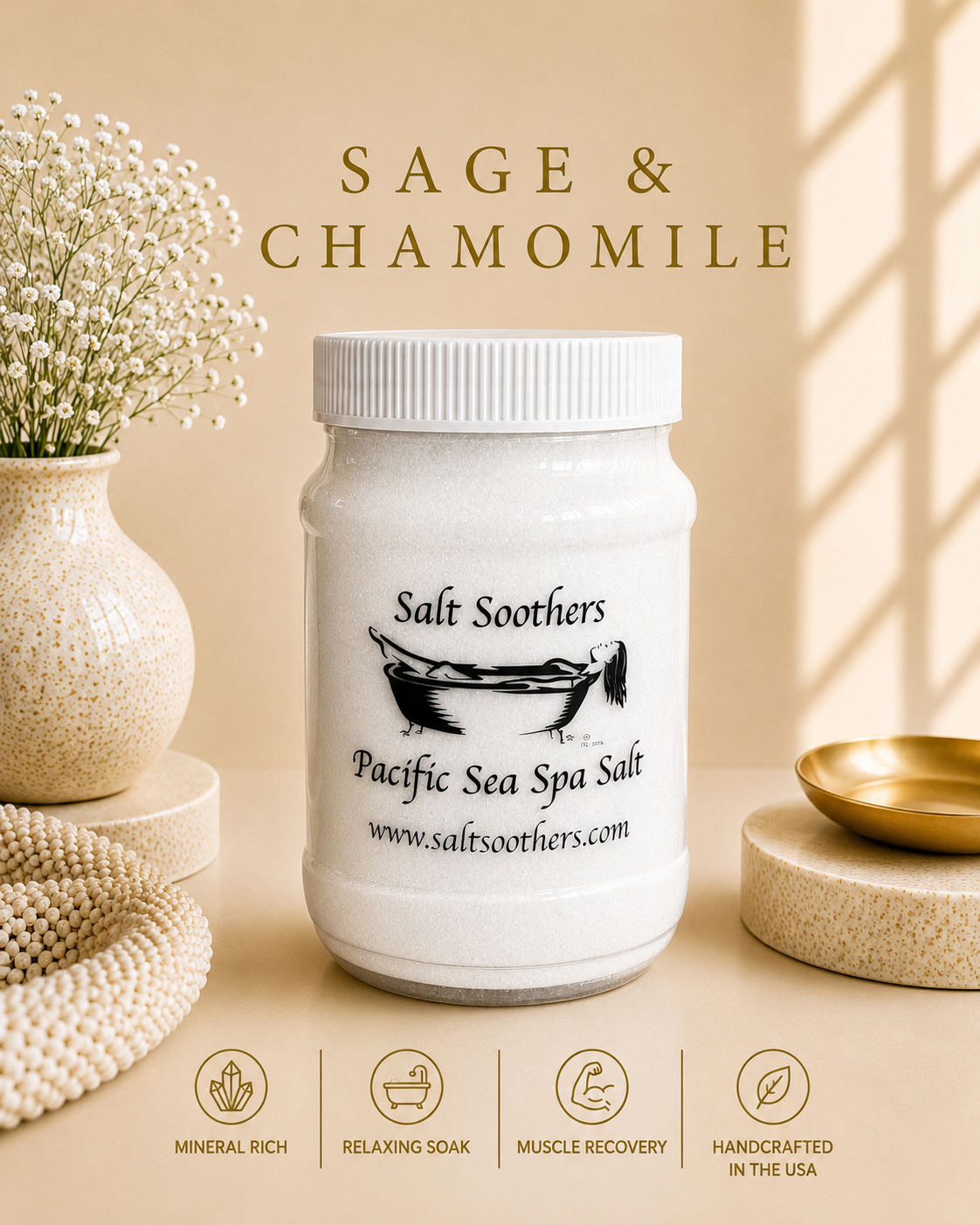 Sage & Chamomile Dye Free Pacific Sea Spa Salt