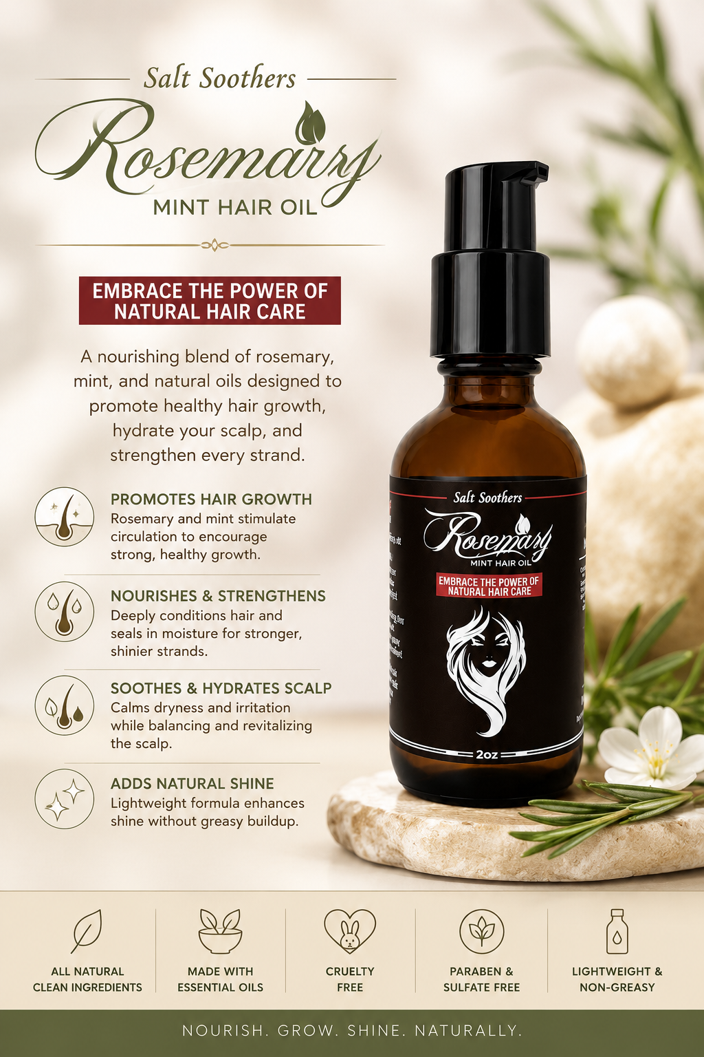 Rosemary Mint Hair Oil - Image 3